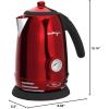 imageNostalgia Retro Stainless Steel Electric Tea And Water Kettle 17 Liters AutoShut Off ampamp BoilDry Protection Water Level Indicator Window AquaRed