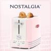 imageNostalgia Retro Wide 2Slice Toaster Vintage Design With Crumb Tray Cord Storage ampamp 5 Toasting Levels RedPink