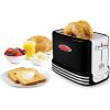imageNostalgia Retro Wide 2Slice Toaster Vintage Design With Crumb Tray Cord Storage ampamp 5 Toasting Levels RedToaster Black