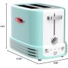 imageNostalgia Retro Wide 2Slice Toaster Vintage Design With Crumb Tray Cord Storage ampamp 5 Toasting Levels RedTurquoise