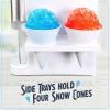 imageNostalgia SnowPro Electric Shaved Ice ampamp Snow Cone Maker 64Ounce Ice Shaving Capacity 4 Reusable Cones Side Shelves and Scoop IncludedStainless