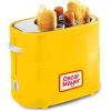 imageNostalgia 2 Slot Hot Dog and Bun Toaster with Mini Tongs Retro Toaster Cooker that Works Chicken Turkey Veggie Links Sausages Brats Metallic RedYellow