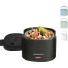 imageNostalgia Portable 20Ounce Electric Heated Lunch Box  Travel Size 25 Cup Capacity for Soup Chili and Leftovers  Leak Proof Silicone Sealed Lid Foldable Carry Handle Detachable Cord  BlackBlack
