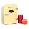 imageNostalgia RF6RRAQ Retro 6Can Personal Cooling and Heating Mini Refrigerator with Carry Handle for Home Office Car Boat or Dorm RoomIncludes ACDC Power Cords1 cubic feet AquaYellow
