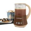 imageNostalgia Retro Frother and Hot Chocolate Maker and Dispenser 32 Oz for Coffees Lattes Cappuccinos RedBrown