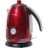 imageNostalgia Retro Stainless Steel Electric Tea And Water Kettle 17 Liters AutoShut Off ampamp BoilDry Protection Water Level Indicator Window AquaRed