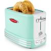 imageNostalgia Retro Wide 2Slice Toaster Vintage Design With Crumb Tray Cord Storage ampamp 5 Toasting Levels RedTurquoise