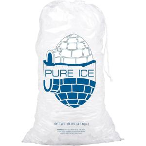 imageNostalgia 10 Pound Super Premium Heavy Duty Puncture Resistant Ice Bag BPA Free Food Grade wDraw String 21 x 12 Inches Pack of 100 Portable Clear