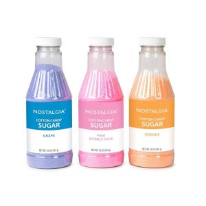 imageNostalgia FSCC8 Cotton Candy Kit Pink Vanilla Blue Raspberry Strawberry Flossing Sugars Includes 10 Reusable Cones and Twist TiesPerfect for Birthdays Holidays and Parties 7 oz each MultiCotton Candy Flossing Sugar