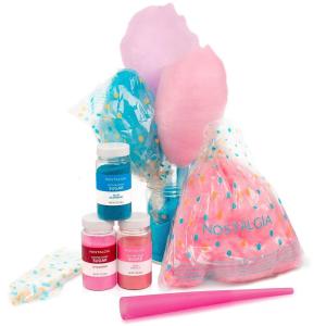 imageNostalgia FSCC8 Cotton Candy Kit Pink Vanilla Blue Raspberry Strawberry Flossing Sugars Includes 10 Reusable Cones and Twist TiesPerfect for Birthdays Holidays and Parties 7 oz each MultiCotton Candy Kit