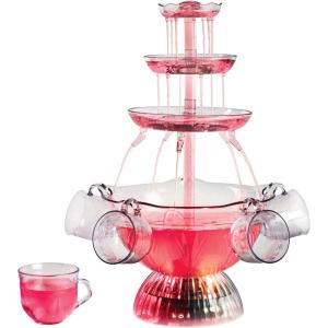 imageNostalgia LPF230 3Tier Lighted Party Fountain Holds 15 Gallons LED Lighted Base Includes 8 Reusable Cups3Tier Party Fountain