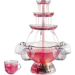 imageNostalgia LPF230 3Tier Lighted Party Fountain Holds 15 Gallons LED Lighted Base Includes 8 Reusable CupsLighted Party Fountain