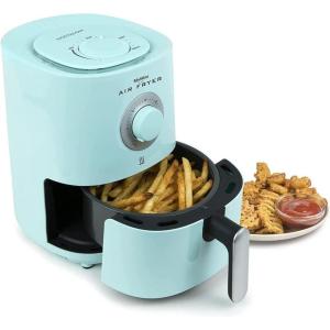 imageNostalgia Personal Air Fryer 1Quart Compact Space Saving Adjustable 30 Minute Timer and Temperature Up To 400 NonStick Dishwasher Safe Basket Portion Control Aqua