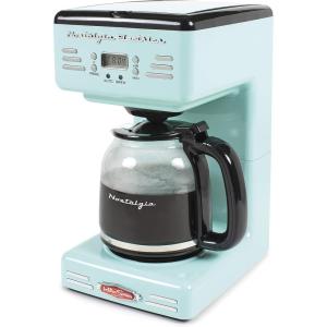 imageNostalgia Retro 12Cup Programmable Coffee Maker With LED Display Automatic ShutOff ampamp Keep Warm PauseAndServe Function PinkCoffee Maker Aqua