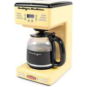 imageNostalgia Retro 12Cup Programmable Coffee Maker With LED Display Automatic ShutOff ampamp Keep Warm PauseAndServe Function PinkCoffee Maker Yellow