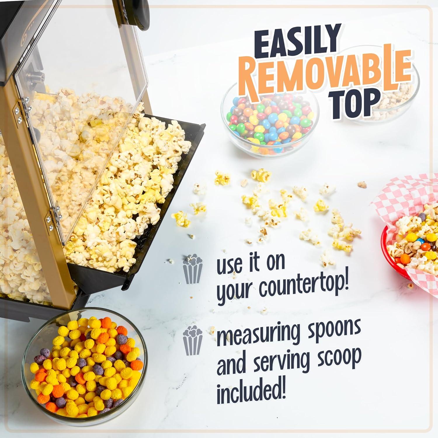 imageNostalgia Popcorn Maker Machine  Professional Cart With 25 Oz Kettle Makes Up to 10 Cups  Vintage Popcorn Machine Movie Theater Style  Retro RedBlack