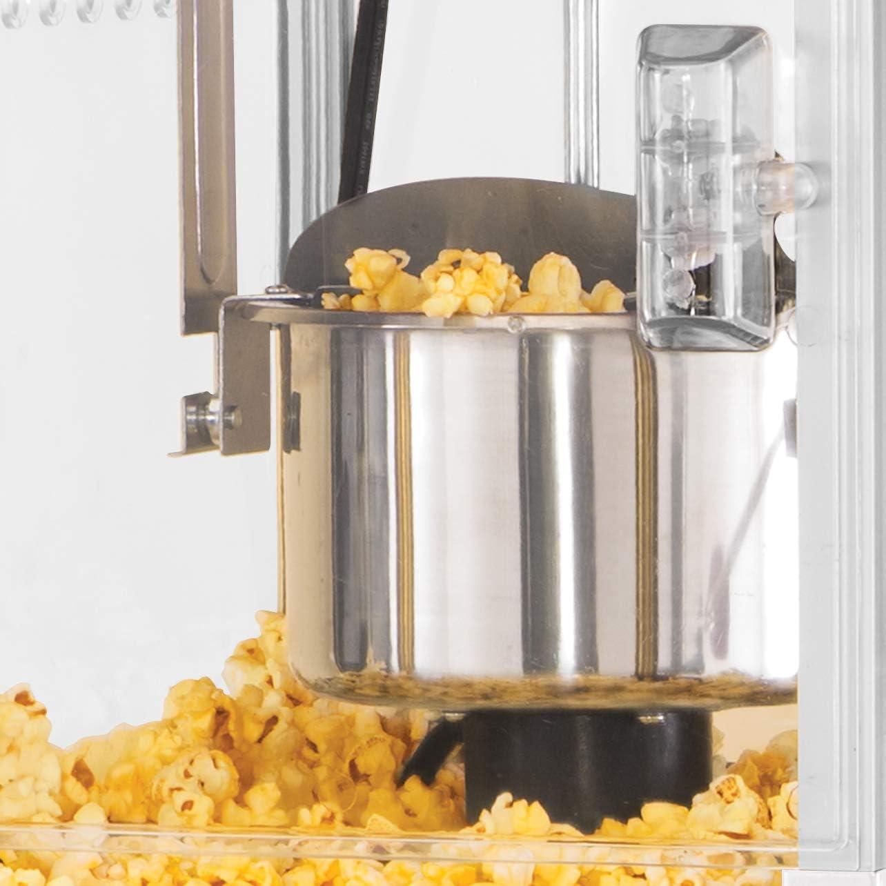 imageNostalgia Popcorn Maker Machine  Professional Cart With 25 Oz Kettle Makes Up to 10 Cups  Vintage Popcorn Machine Movie Theater Style  Retro RedRed  White