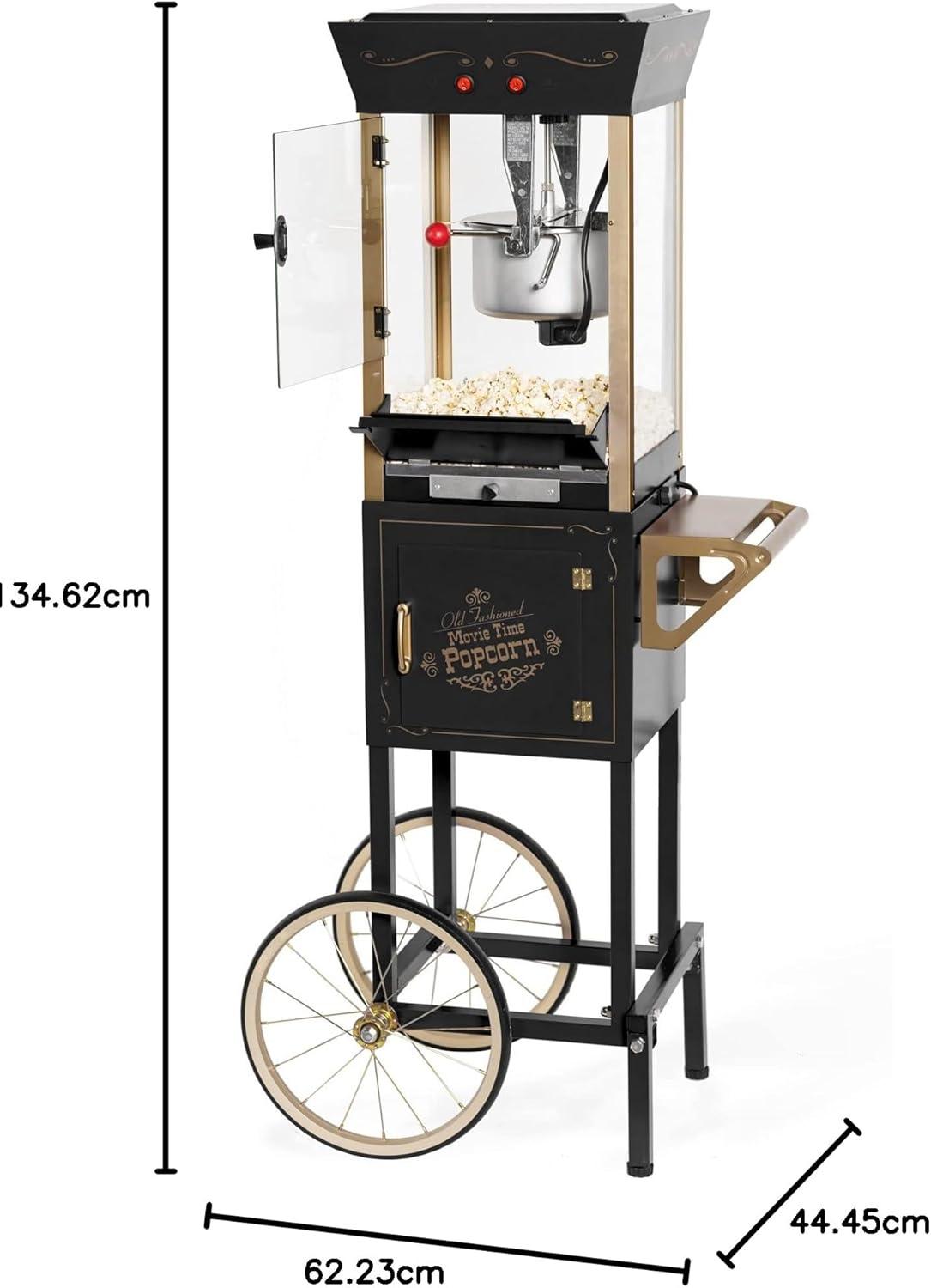 imageNostalgia Popcorn Maker Machine  Professional Cart With 8 Oz Kettle Makes Up to 32 Cups  Vintage Popcorn Machine Movie Theater Style  RedBlack