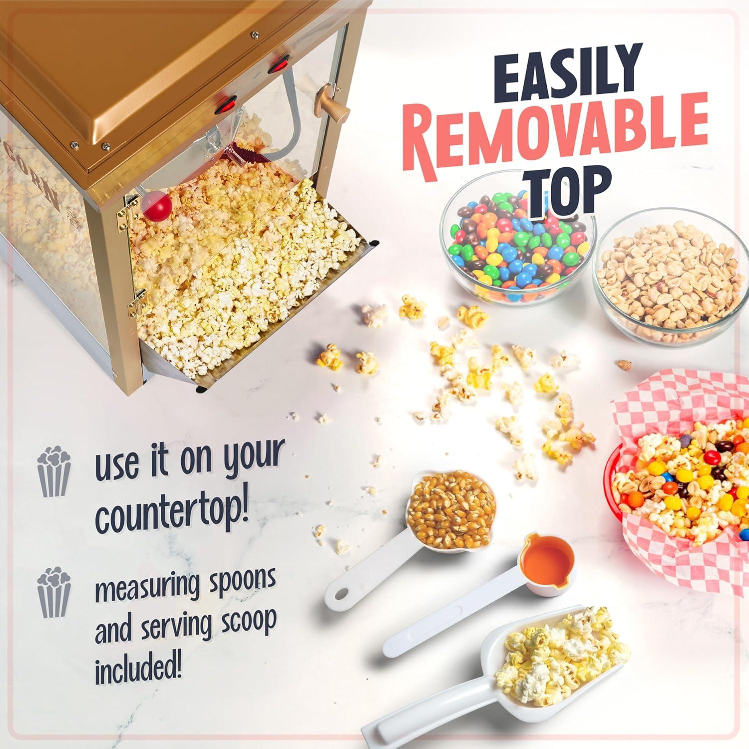 imageNostalgia Popcorn Maker Machine  Professional Cart With 8 Oz Kettle Makes Up to 32 Cups  Vintage Popcorn Machine Movie Theater Style  RedRed