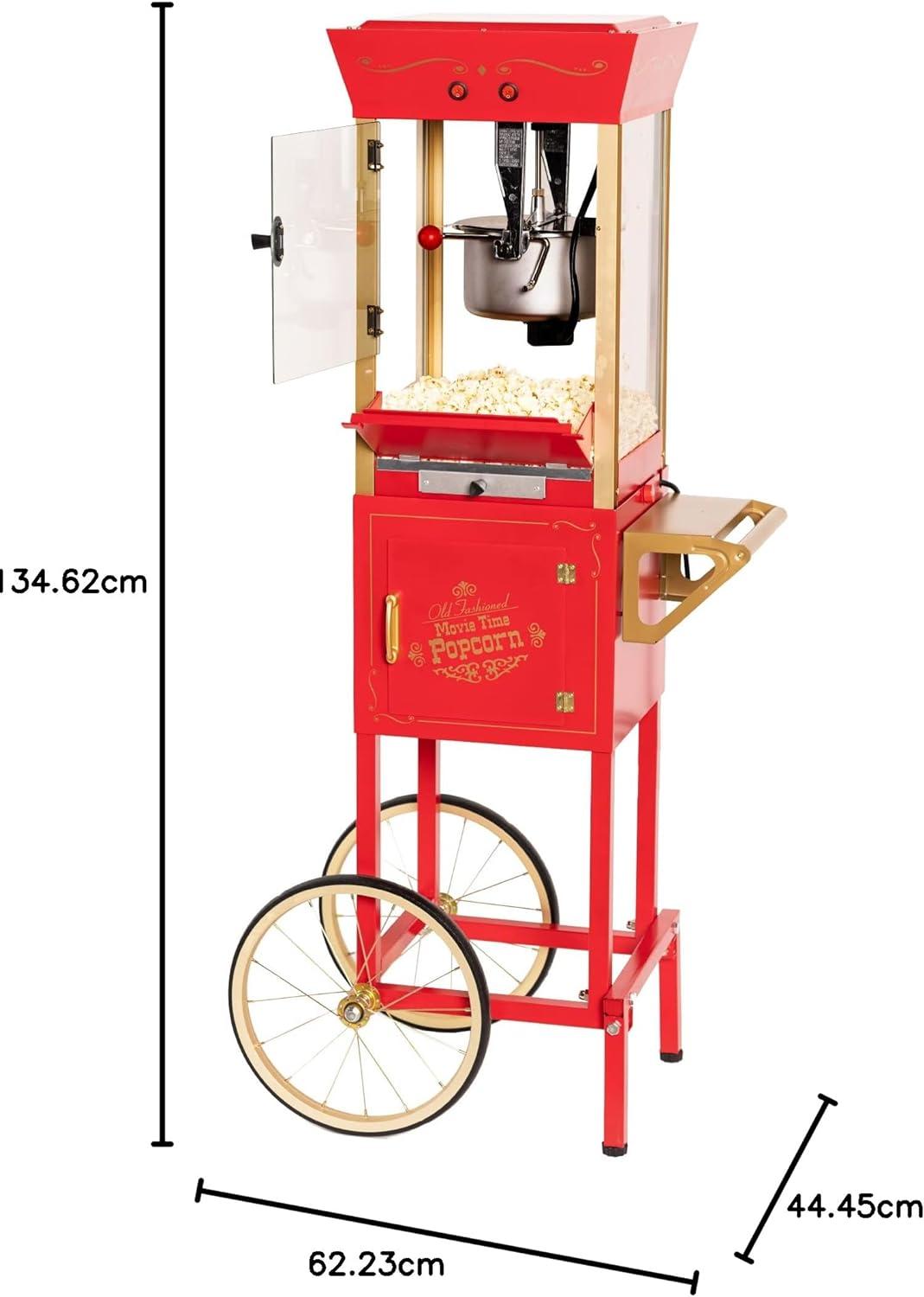 imageNostalgia Popcorn Maker Machine  Professional Cart With 8 Oz Kettle Makes Up to 32 Cups  Vintage Popcorn Machine Movie Theater Style  RedRed