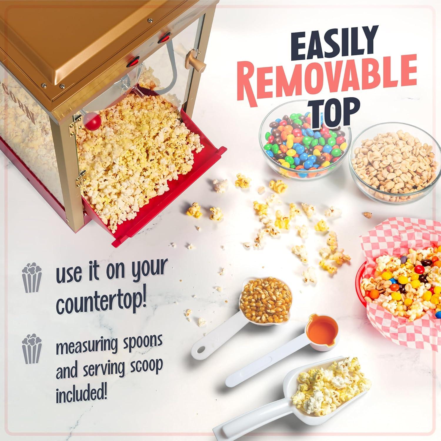 imageNostalgia Popcorn Maker Machine  Professional Cart With 8 Oz Kettle Makes Up to 32 Cups  Vintage Popcorn Machine Movie Theater Style  RedRed Candy Cart