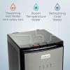 imageIgloo Hot and Cold Water Cooler Dispenser  Holds 3 ampamp 5 Gallon Bottles 2 Temperature Spouts with Dispensing Paddles No Lift Bottom Loading Child Safety Lock  WhiteStainless