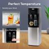 imageIgloo Hot and Cold Water Cooler Dispenser  Holds 3 ampamp 5 Gallon Bottles 2 Temperature Spouts with Dispensing Paddles No Lift Bottom Loading Child Safety Lock  WhiteStainlessBlack