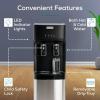 imageIgloo Hot and Cold Water Cooler Dispenser  Holds 3 ampamp 5 Gallon Bottles 2 Temperature Spouts with Dispensing Paddles No Lift Bottom Loading Child Safety Lock  WhiteStainlessBlack
