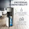 imageIgloo Hot and Cold Water Cooler Dispenser  Holds 3 ampamp 5 Gallon Bottles 2 Temperature Spouts with Dispensing Paddles No Lift Bottom Loading Child Safety Lock  WhiteStainless