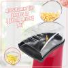 imageNostalgia 16 Cup Hot Air Popcorn Maker  Makes Hot Healthy Popcorn No Oil Needed  Measuring Cap for Kernels Included  Stainless Steel AquaRed