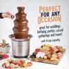 imageNostalgia 4 Tier Electric Chocolate Fondue Fountain Machine for Parties  Melts Cheese Queso Candy and Liqueur  Dip Strawberries Apple Wedges Vegetables and More  32Ounce  AquaStainless Fondue Fountain