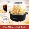 imageNostalgia 6Quart Stirring Popcorn Popper  QuickHeat Technology  Makes 24 Cups of Popcorn  Includes Kernel Measuring Cup  Perfect for Birthday Parties Movie Nights and More  Stainless SteelBlack Original