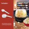 imageNostalgia 6Quart Stirring Popcorn Popper  QuickHeat Technology  Makes 24 Cups of Popcorn  Includes Kernel Measuring Cup  Perfect for Birthday Parties Movie Nights and More  Stainless SteelBlack Original