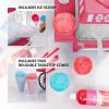 imageNostalgia CocaCola Snow Cone Shaved Ice Machine  Coke Retro TableTop Slushie Machine Makes 20 Icy Treats  Includes 2 Reusable Plastic Cups ampamp Ice Scoop  White ampamp RedRed