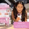 imageNostalgia CocaCola Snow Cone Shaved Ice Machine  Coke Retro TableTop Slushie Machine Makes 20 Icy Treats  Includes 2 Reusable Plastic Cups ampamp Ice Scoop  White ampamp RedPink