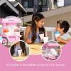 imageNostalgia CocaCola Snow Cone Shaved Ice Machine  Coke Retro TableTop Slushie Machine Makes 20 Icy Treats  Includes 2 Reusable Plastic Cups ampamp Ice Scoop  White ampamp RedPink