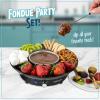 imageNostalgia Electric Fondue Pot Set for Chocolate ampamp CheeseFondue Kit with Temperature Control Fondue Pot ampamp 4 Dipping Forks Detachable TrayChocolate Fondue Set for Parties GiftsStainless Steel 10oz10 Ounce Black