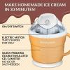 imageNostalgia Electric Ice Cream Maker  Old Fashioned Soft Serve Ice Cream Machine Makes Frozen Yogurt or Gelato in Minutes  Fun Kitchen Appliance  Modern Style  Aqua  2 Quart15 Quart Tan