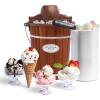 imageNostalgia Electric Ice Cream Maker  Old Fashioned Soft Serve Ice Cream Machine Makes Frozen Yogurt or Gelato in Minutes  Fun Kitchen Appliance  Vintage Wooden Style  Dark Wood  4 QuartDark Wood