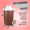 imageNostalgia Electric Ice Cream Maker  Old Fashioned Soft Serve Ice Cream Machine Makes Frozen Yogurt or Gelato in Minutes  Fun Kitchen Appliance  Vintage Wooden Style  Dark Wood  4 QuartWhiteDark Bown