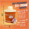 imageNostalgia Electric Ice Cream Maker  Old Fashioned Soft Serve Ice Cream Machine Makes Frozen Yogurt or Gelato in Minutes  Fun Kitchen Appliance  Vintage Wooden Style  Dark Wood  4 QuartLight Wood