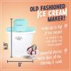 imageNostalgia Electric Ice Cream Maker  Old Fashioned Soft Serve Ice Cream Machine Makes Frozen Yogurt or Gelato in Minutes  Fun Kitchen Appliance  Vintage Wooden Style  Dark Wood  4 QuartWhite