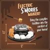 imageNostalgia Indoor Electric Stainless Steel SMores Maker with 4 Lazy Susan Compartment Trays for Graham Crackers Chocolate Marshmallows and 4 Roasting Forks BrownSmores Maker Black