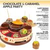 imageNostalgia Indoor Electric Stainless Steel SMores Maker with 4 Lazy Susan Compartment Trays for Graham Crackers Chocolate Marshmallows and 4 Roasting Forks BrownCaramel Apple Maker