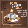 imageNostalgia Indoor Electric Stainless Steel SMores Maker with 4 Lazy Susan Compartment Trays for Graham Crackers Chocolate Marshmallows and 4 Roasting Forks BrownDeluxe Smores Maker