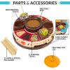 imageNostalgia Indoor Electric Stainless Steel SMores Maker with 4 Lazy Susan Compartment Trays for Graham Crackers Chocolate Marshmallows and 4 Roasting Forks BrownCaramel Apple Maker