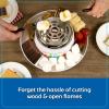 imageNostalgia JetPuffed Tabletop Indoor Electric Smores Maker  Smores Kit With Marshmallow Roasting Sticks and 4 Compartment Trays for Graham Crackers Chocolate Marshmallows  WhiteJet Puffed Smores