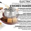 imageNostalgia JetPuffed Tabletop Indoor Electric Smores Maker  Smores Kit With Marshmallow Roasting Sticks and 4 Compartment Trays for Graham Crackers Chocolate Marshmallows  WhiteOriginal Smores