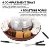 imageNostalgia JetPuffed Tabletop Indoor Electric Smores Maker  Smores Kit With Marshmallow Roasting Sticks and 4 Compartment Trays for Graham Crackers Chocolate Marshmallows  WhiteOriginal Smores