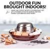 imageNostalgia JetPuffed Tabletop Indoor Electric Smores Maker  Smores Kit With Marshmallow Roasting Sticks and 4 Compartment Trays for Graham Crackers Chocolate Marshmallows  WhiteOriginal Smores